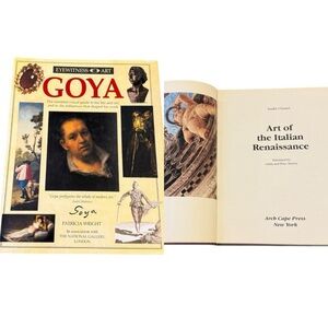 Bundle of 2 Art History Hardcover Books Italian Renaissance/ Goya Eyewitness Art